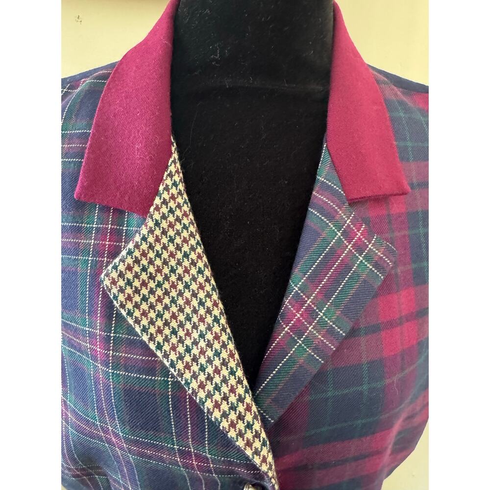 Vintage David Brooks Plaid Wool Vest Size 10 100 percent wool - Picture 2 of 11